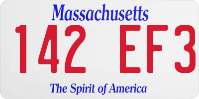 MA license plate 142EF3