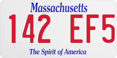 MA license plate 142EF5