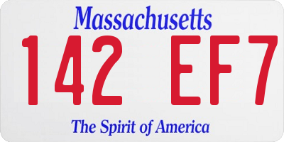 MA license plate 142EF7
