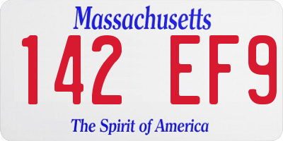 MA license plate 142EF9