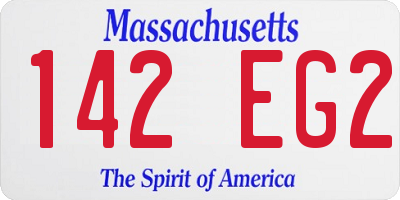 MA license plate 142EG2
