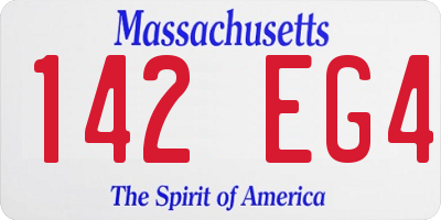 MA license plate 142EG4