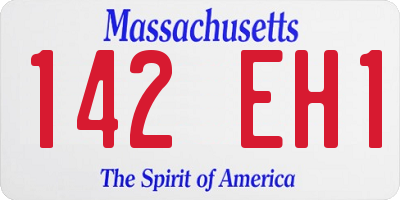 MA license plate 142EH1