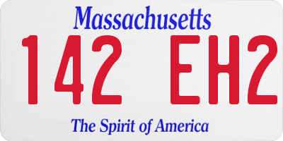 MA license plate 142EH2