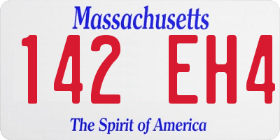 MA license plate 142EH4