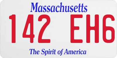 MA license plate 142EH6