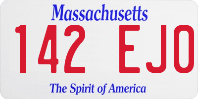 MA license plate 142EJ0