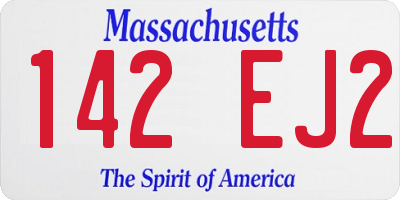 MA license plate 142EJ2
