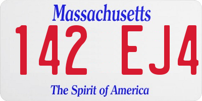 MA license plate 142EJ4