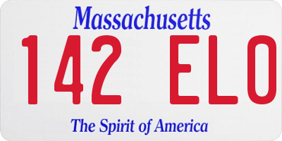 MA license plate 142EL0