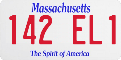 MA license plate 142EL1