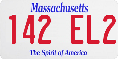 MA license plate 142EL2