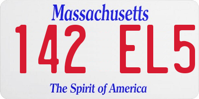 MA license plate 142EL5