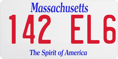 MA license plate 142EL6