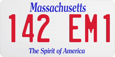 MA license plate 142EM1