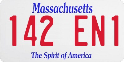 MA license plate 142EN1
