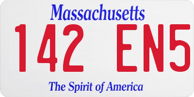MA license plate 142EN5