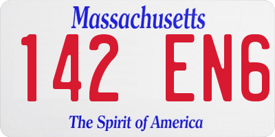 MA license plate 142EN6