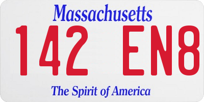 MA license plate 142EN8