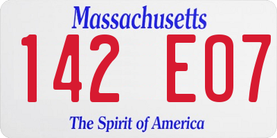 MA license plate 142EO7