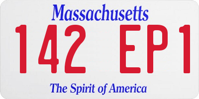 MA license plate 142EP1