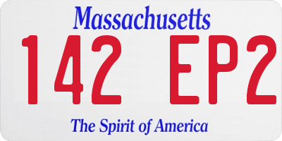 MA license plate 142EP2