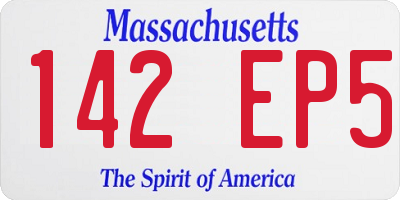 MA license plate 142EP5