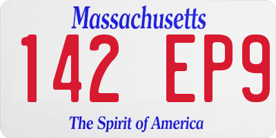 MA license plate 142EP9