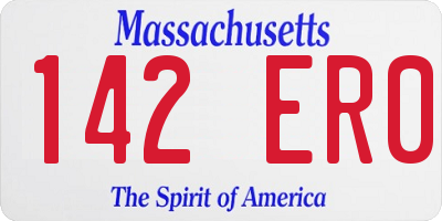 MA license plate 142ER0