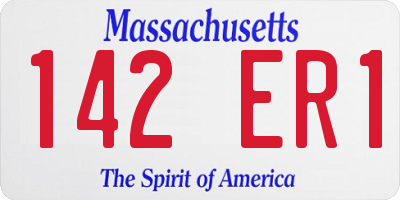 MA license plate 142ER1
