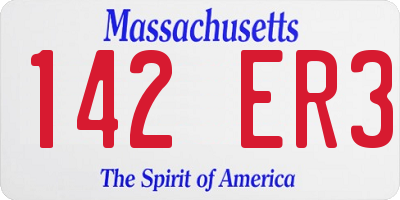 MA license plate 142ER3