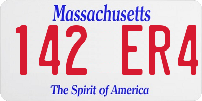 MA license plate 142ER4