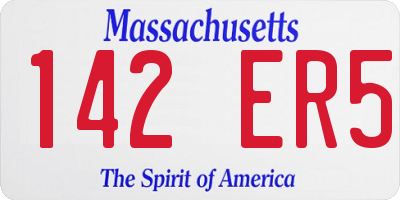 MA license plate 142ER5