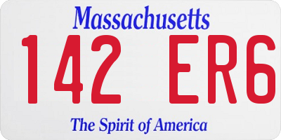 MA license plate 142ER6