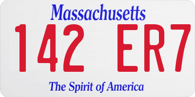 MA license plate 142ER7