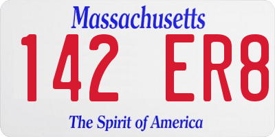 MA license plate 142ER8