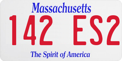 MA license plate 142ES2