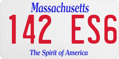 MA license plate 142ES6