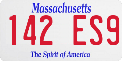 MA license plate 142ES9
