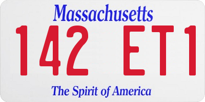 MA license plate 142ET1