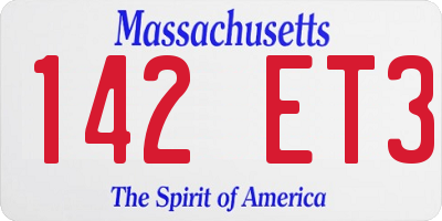 MA license plate 142ET3