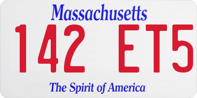 MA license plate 142ET5