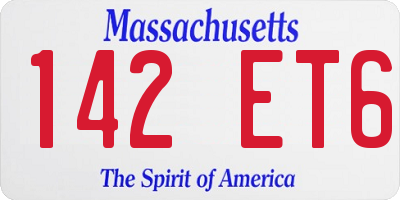MA license plate 142ET6