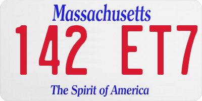 MA license plate 142ET7