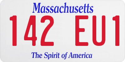 MA license plate 142EU1