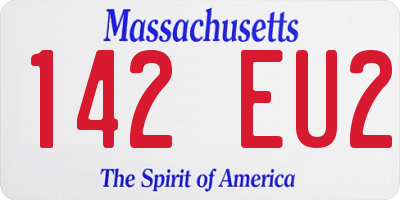 MA license plate 142EU2