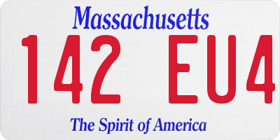 MA license plate 142EU4