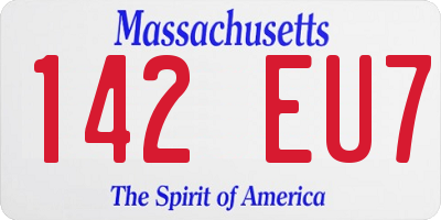MA license plate 142EU7