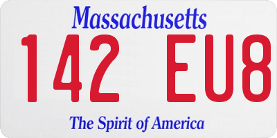 MA license plate 142EU8