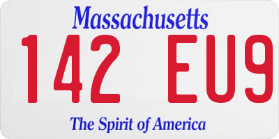 MA license plate 142EU9
